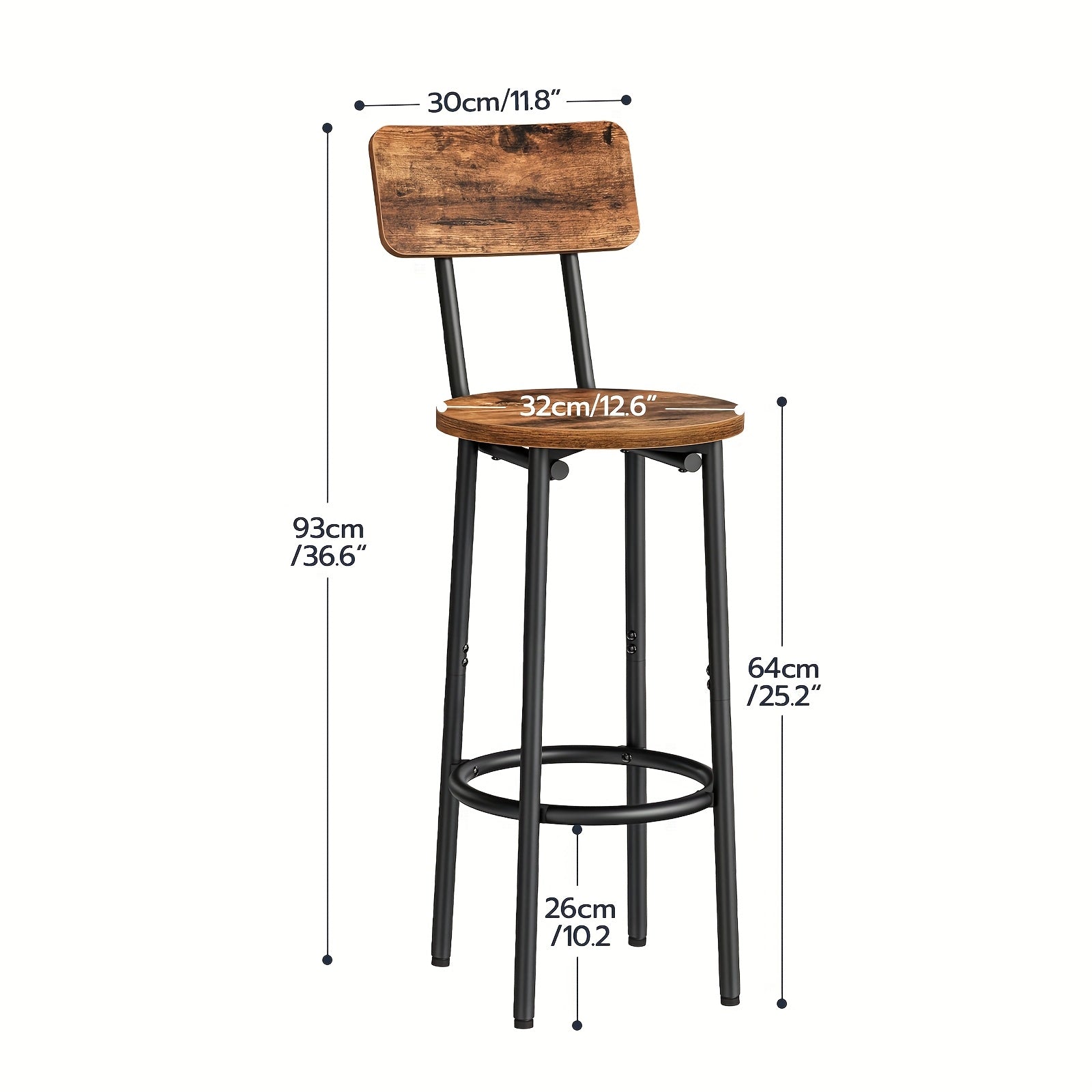 Tabouret de bar, 25,2 pouces pour pièce de vie et usage quotidien – vue détaillée 4