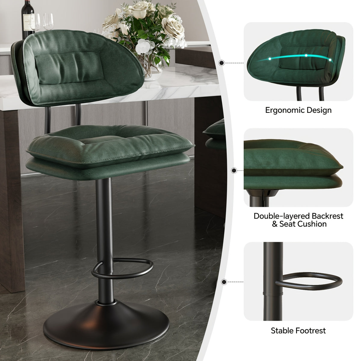Tabouret de bar, Beige pour pièce de vie – vue détaillée 10