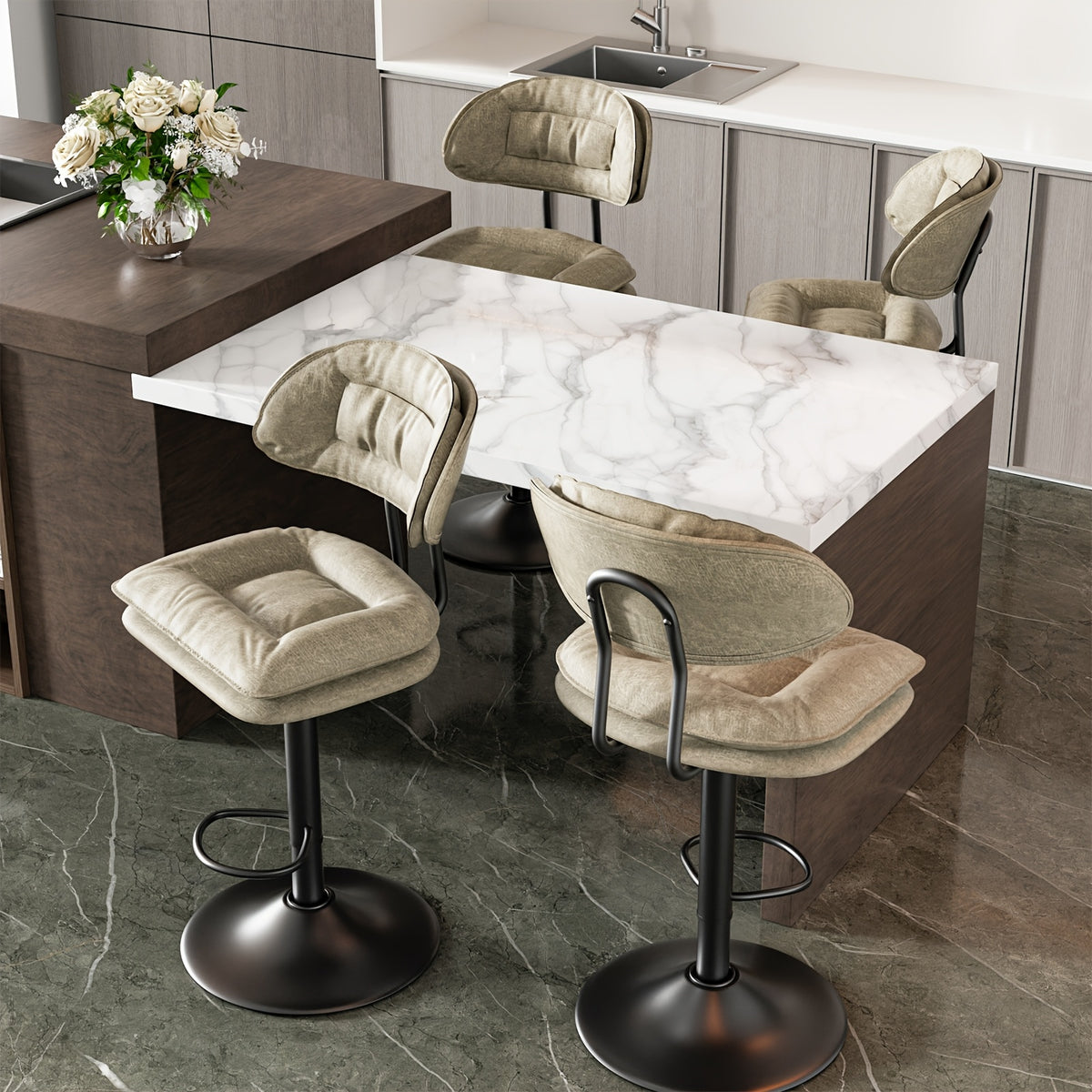 Tabouret de bar, Beige pour pièce de vie – vue détaillée 18