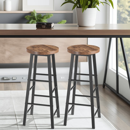 Tabouret de bar, Couleur Du Grain De Bois Rétro pour pièce de vie – vue détaillée 4