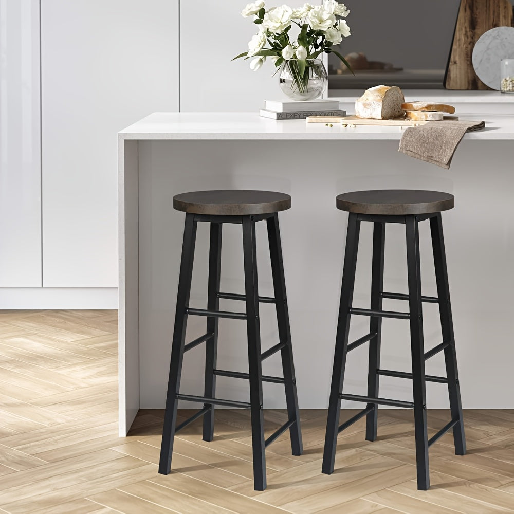 Tabouret de bar, Couleur Du Grain De Bois Rétro pour pièce de vie – vue détaillée 5