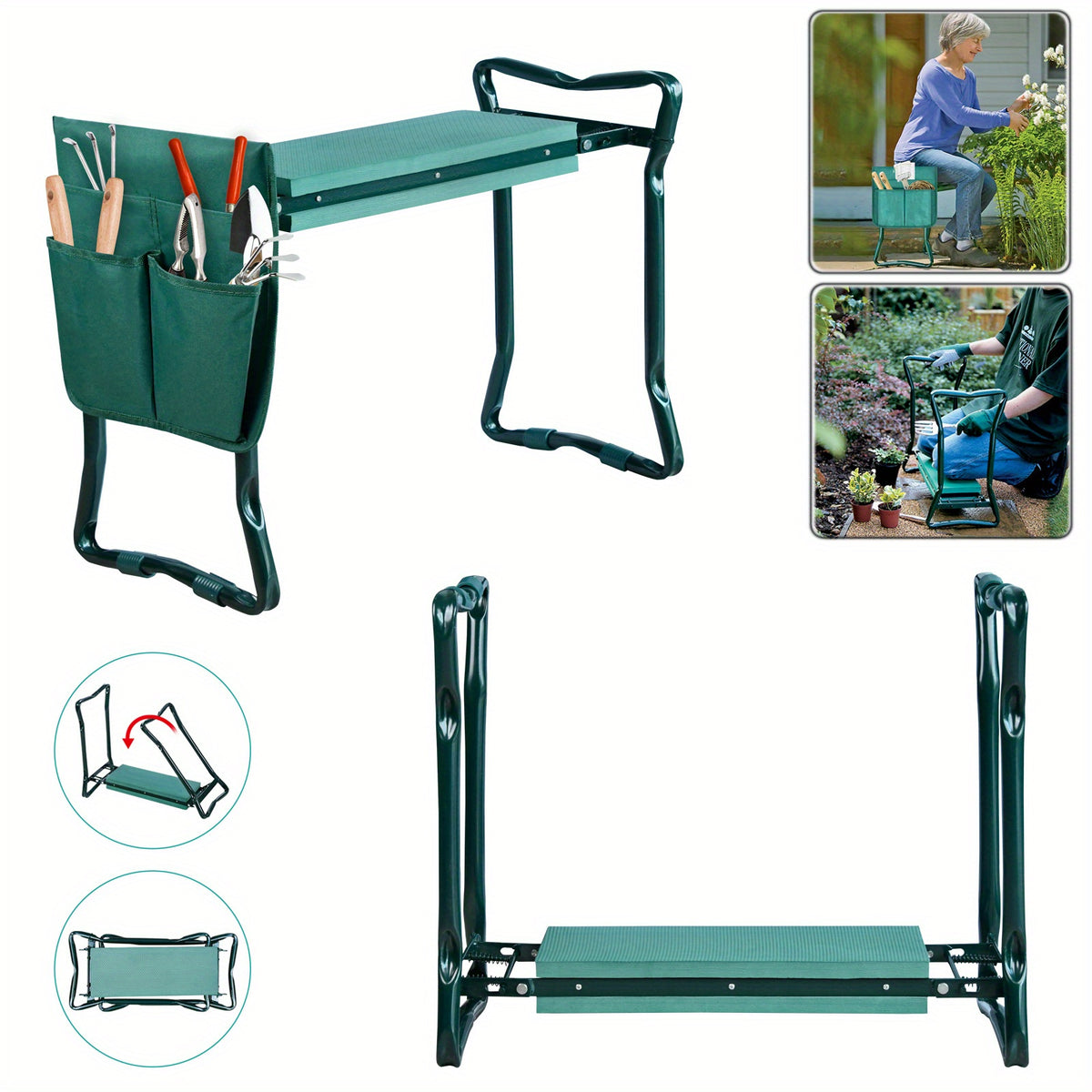 Tabouret de jardin pliant, 150 kg pour jardin et terrasse – vue principale