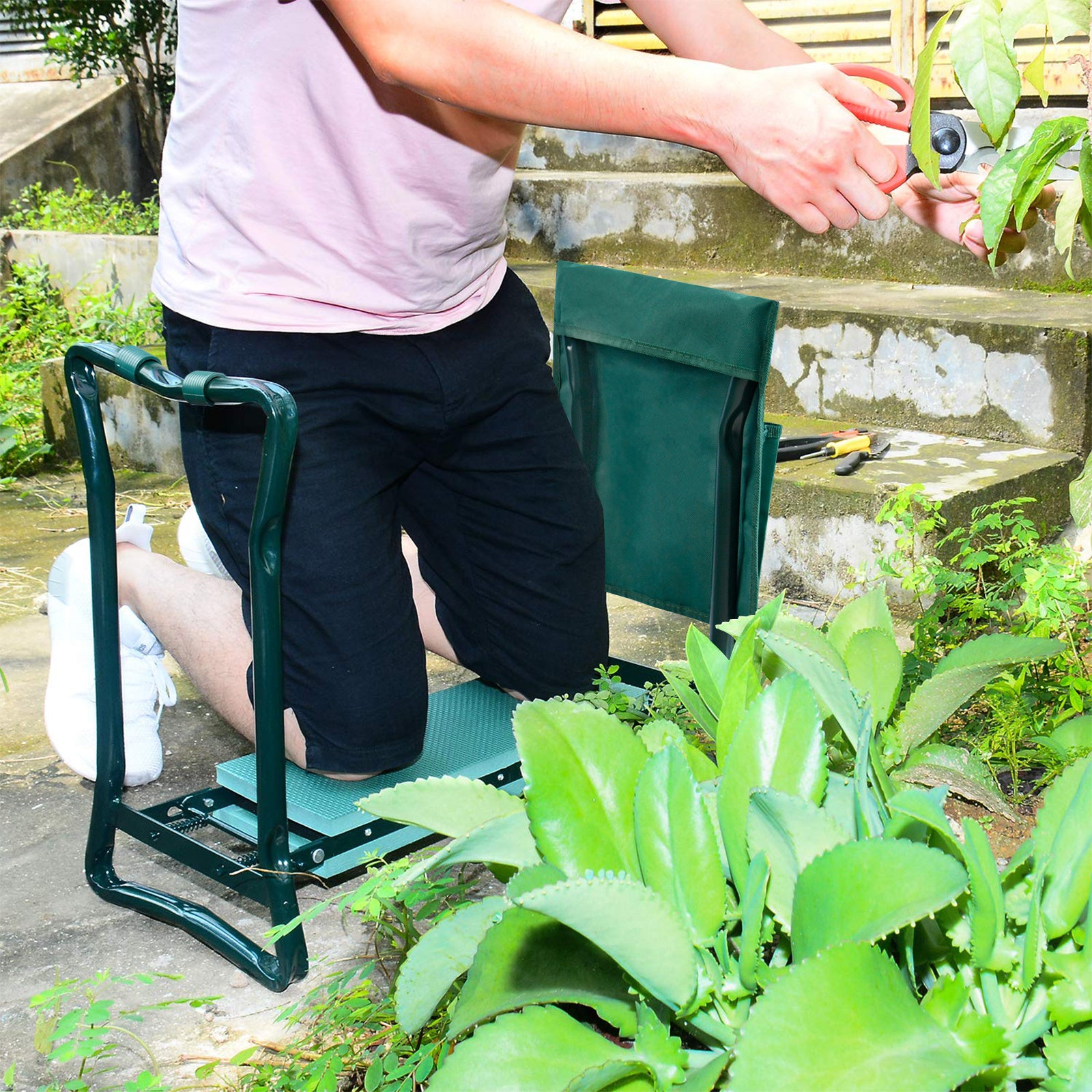 Tabouret de jardin pliant, 150 kg pour jardin et terrasse – vue détaillée 14
