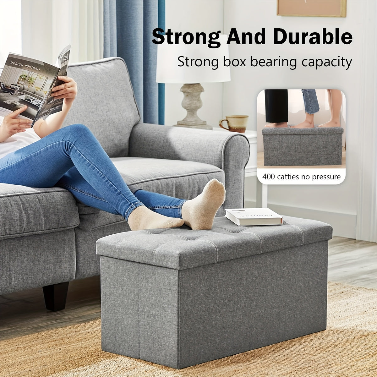 Tabouret de Rangement Multifonctionnel Moderne, pliable pour cuisine et coin repas – vue principale