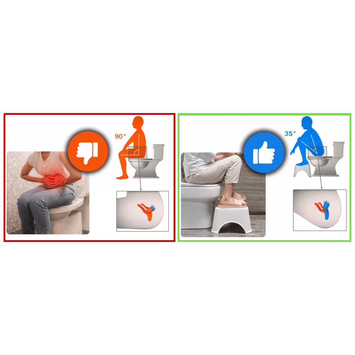 Tabouret ergonomique, 17 cm pour salle de bain et maison – vue détaillée 2