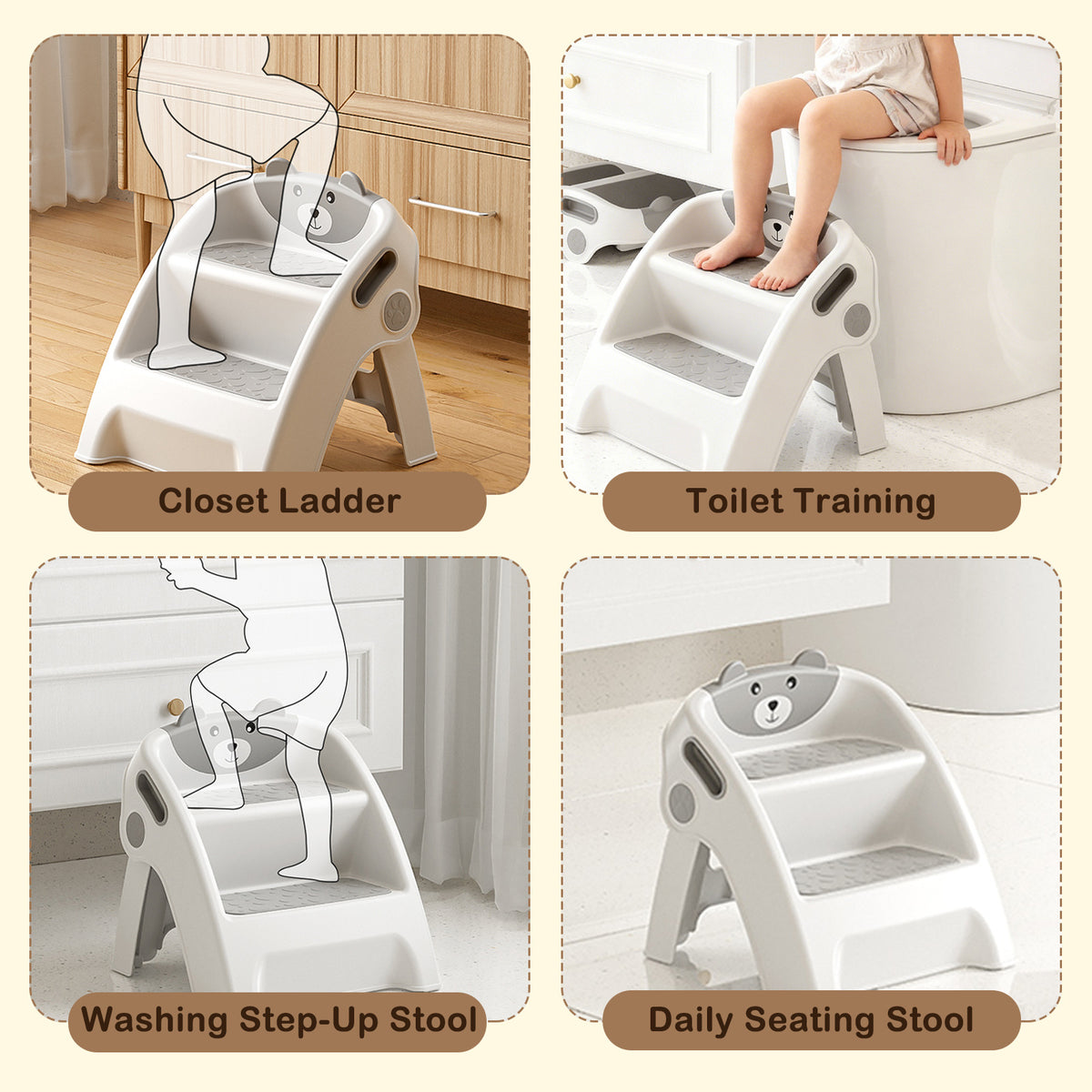 Tabouret pour Tout-Petits, Gris pour animaux et maison – vue détaillée 3