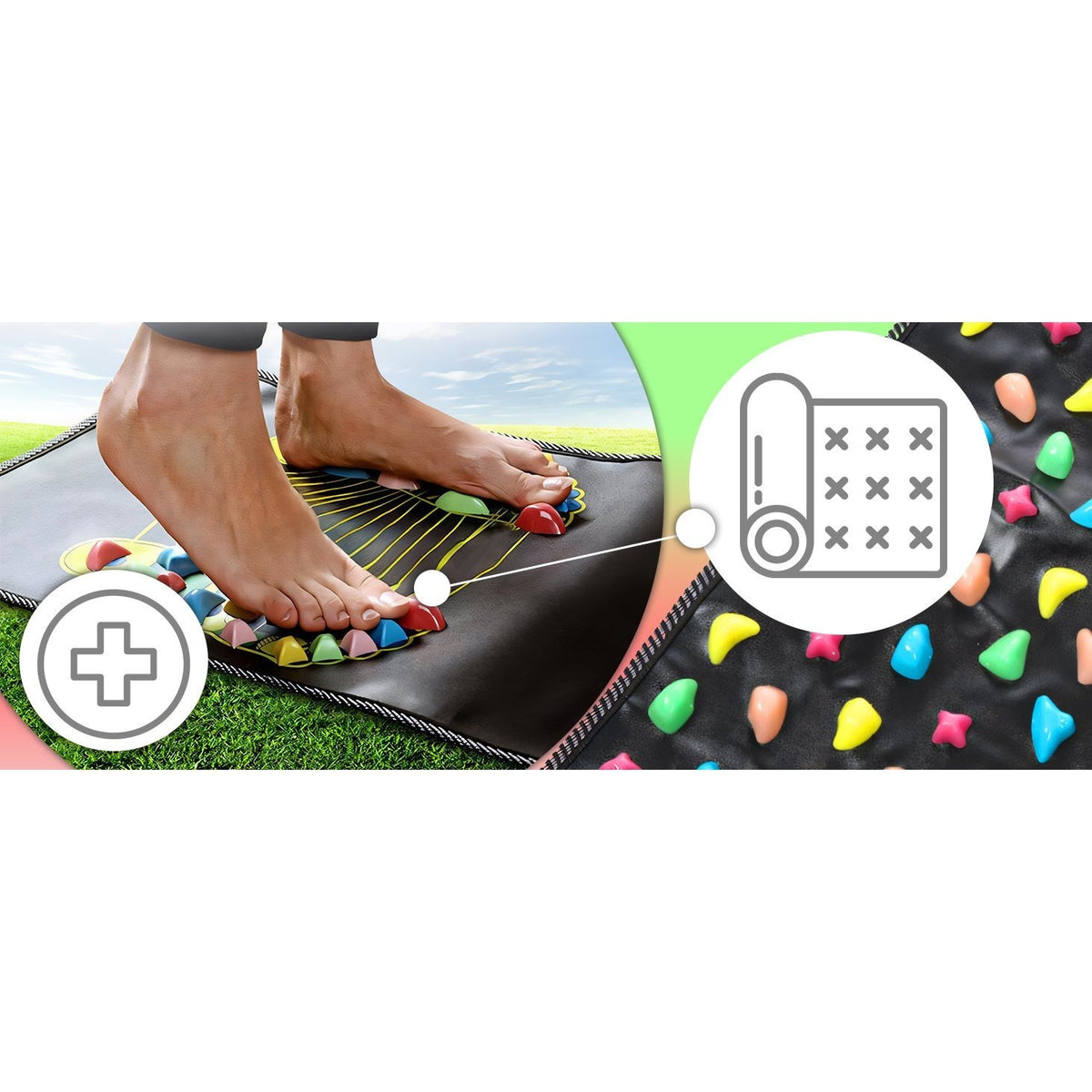 Tapis d'acupression et de relaxation, pliable pour la stimulation des pieds et du dos – vue détaillée 7