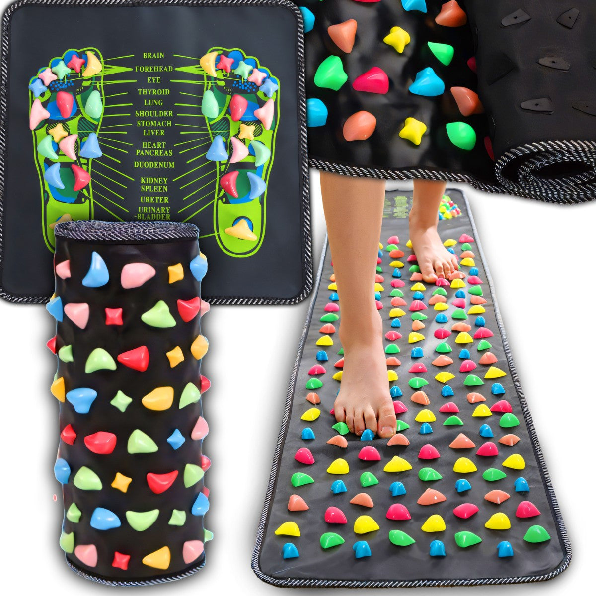 Tapis d'acupression et de relaxation, pliable pour la stimulation des pieds et du dos – vue détaillée 9