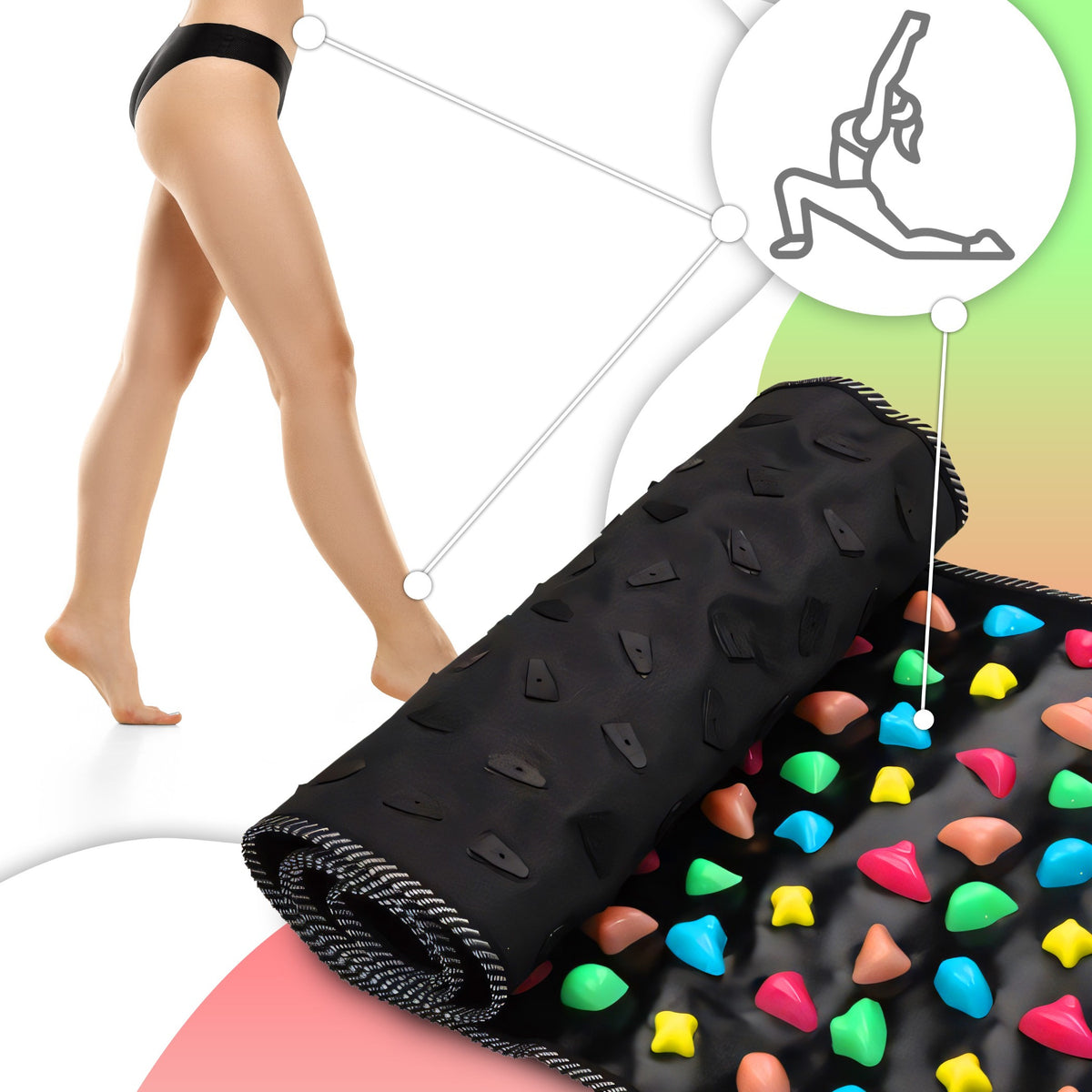 Tapis d'acupression et de relaxation, pliable pour la stimulation des pieds et du dos – vue détaillée 15