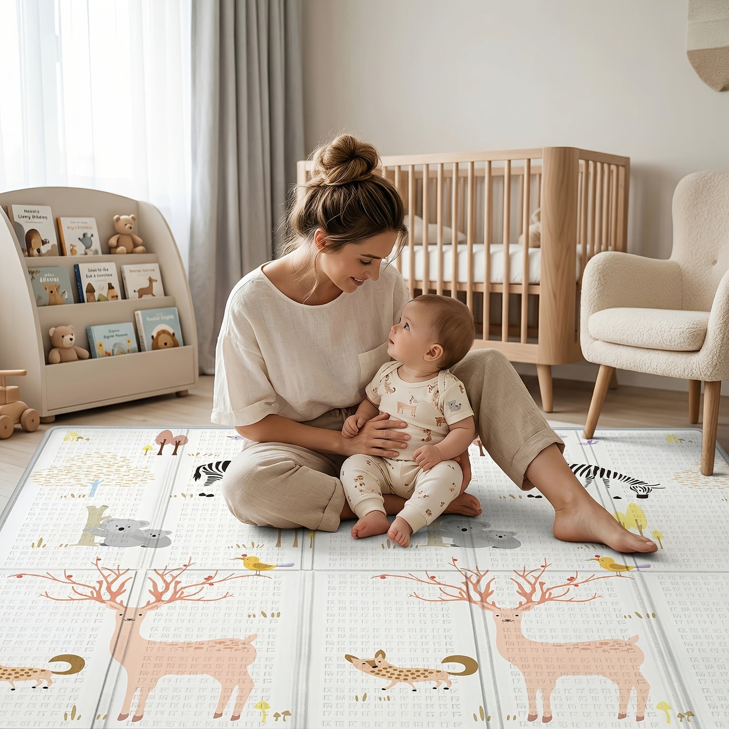 Tapis d'éveil pliable en XPE, 200*180 CM/78.74*70.87 '' pour enfants et salle de jeux – vue principale