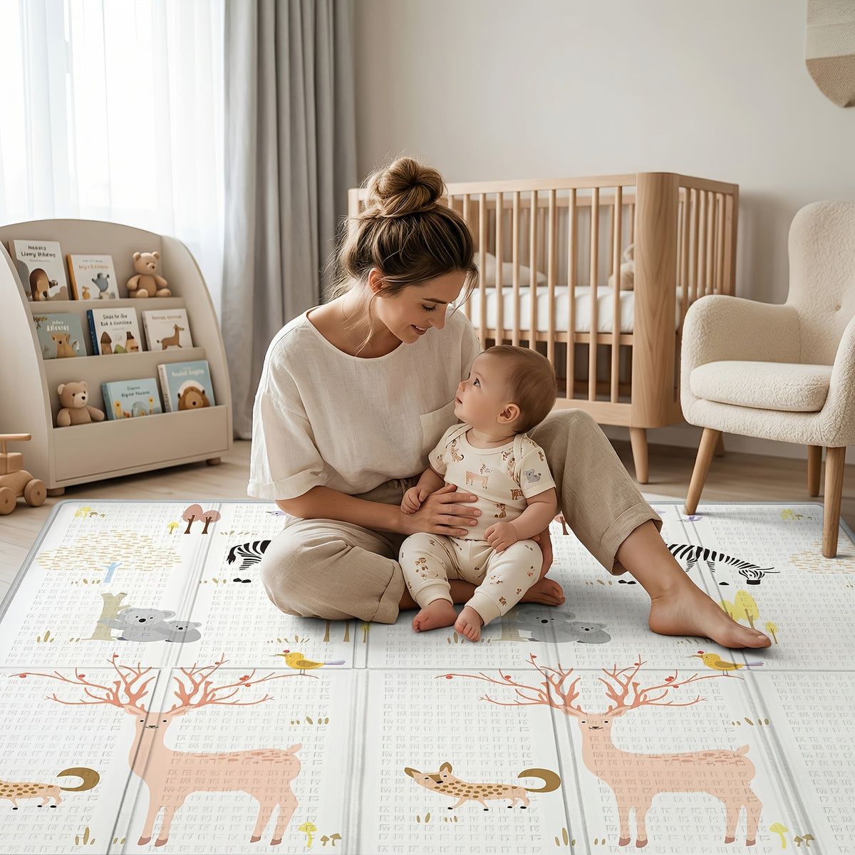 Tapis d'éveil pliable en XPE, 200*180 CM/78.74*70.87 '' pour enfants et salle de jeux – vue principale