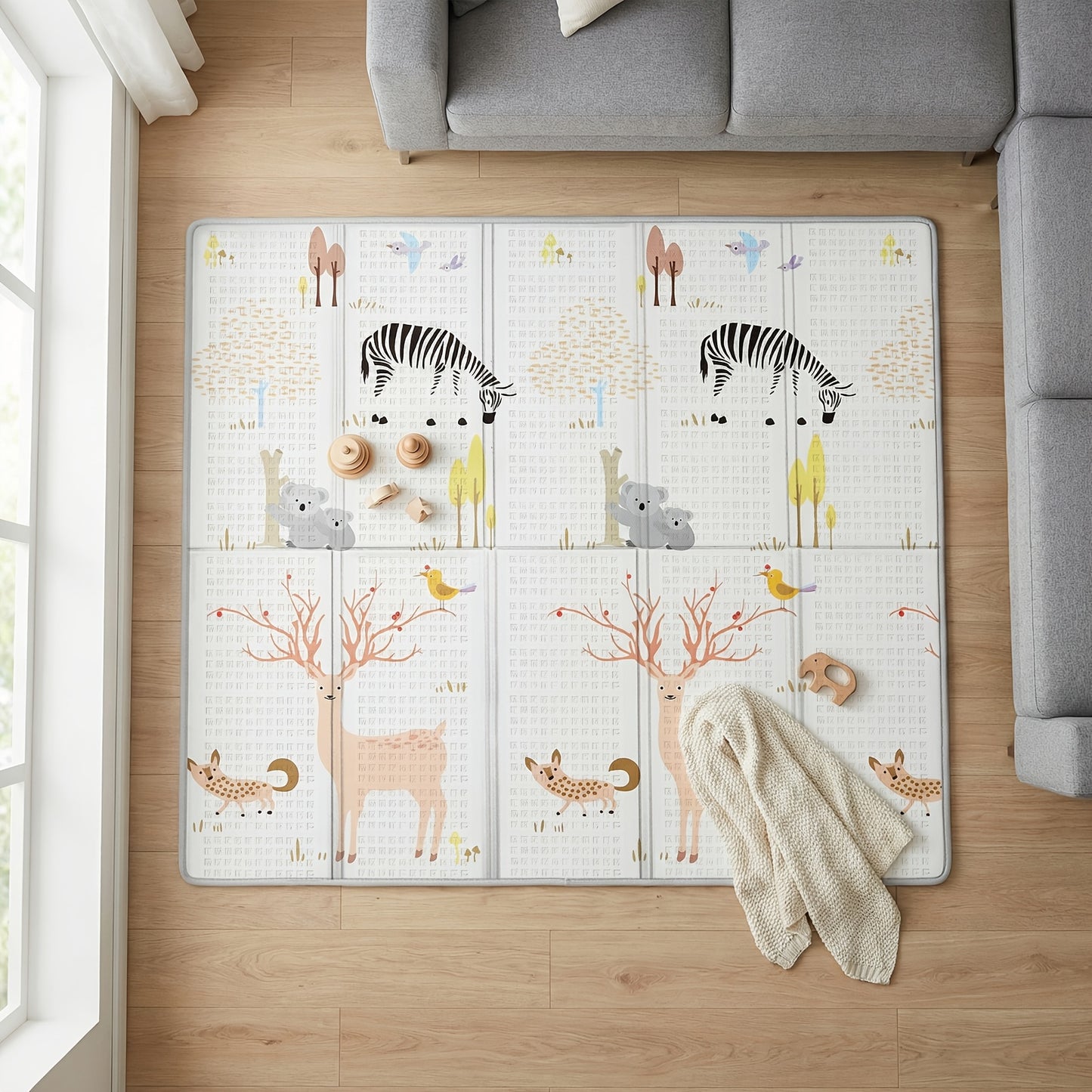 Tapis d'éveil pliable en XPE, 200*180 CM/78.74*70.87 '' pour enfants et salle de jeux – vue détaillée 2