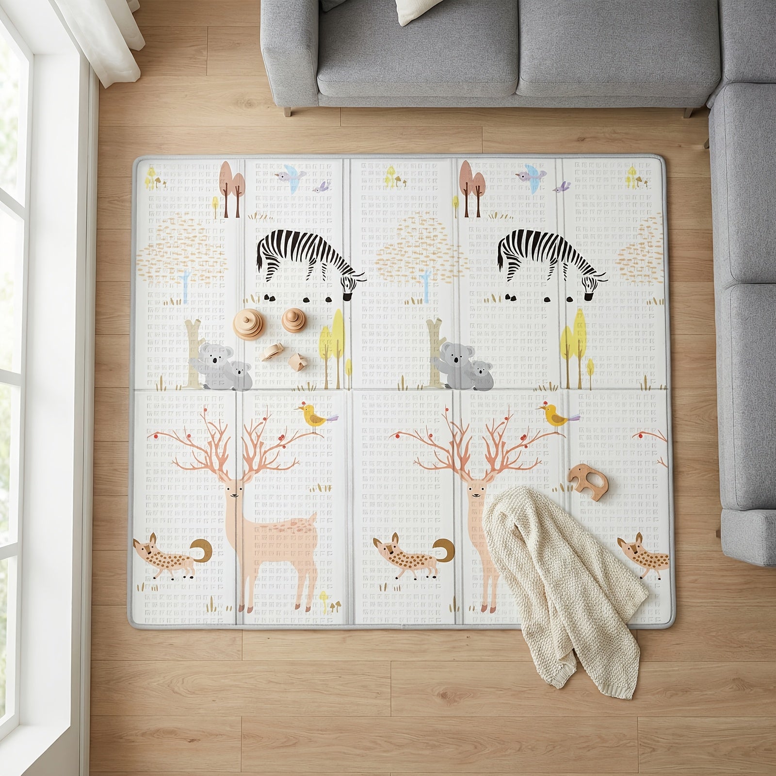 Tapis d'éveil pliable en XPE, 200*180 CM/78.74*70.87 '' pour enfants et salle de jeux – vue détaillée 2