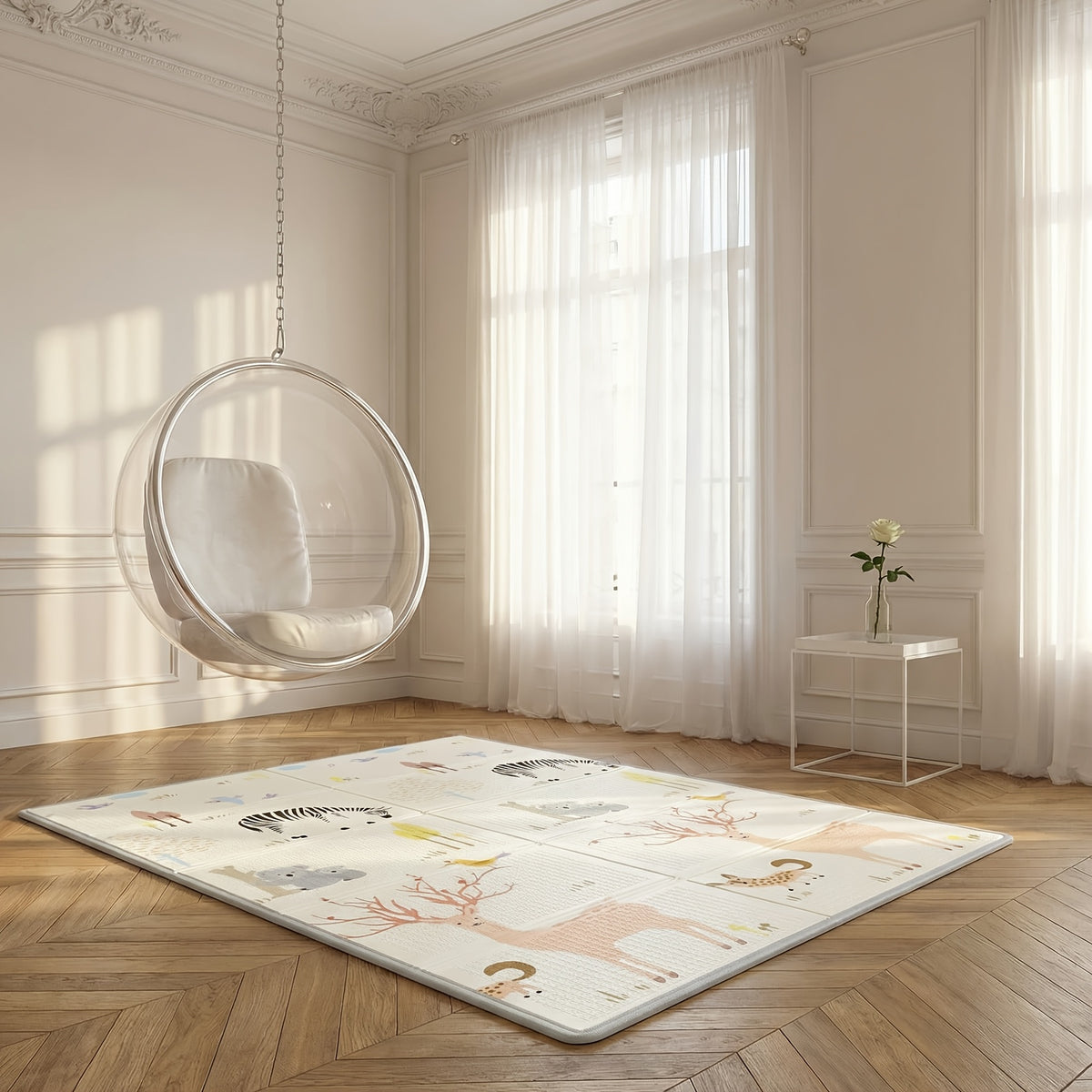 Tapis d'éveil pliable en XPE, 200*180 CM/78.74*70.87 '' pour enfants et salle de jeux – vue détaillée 3