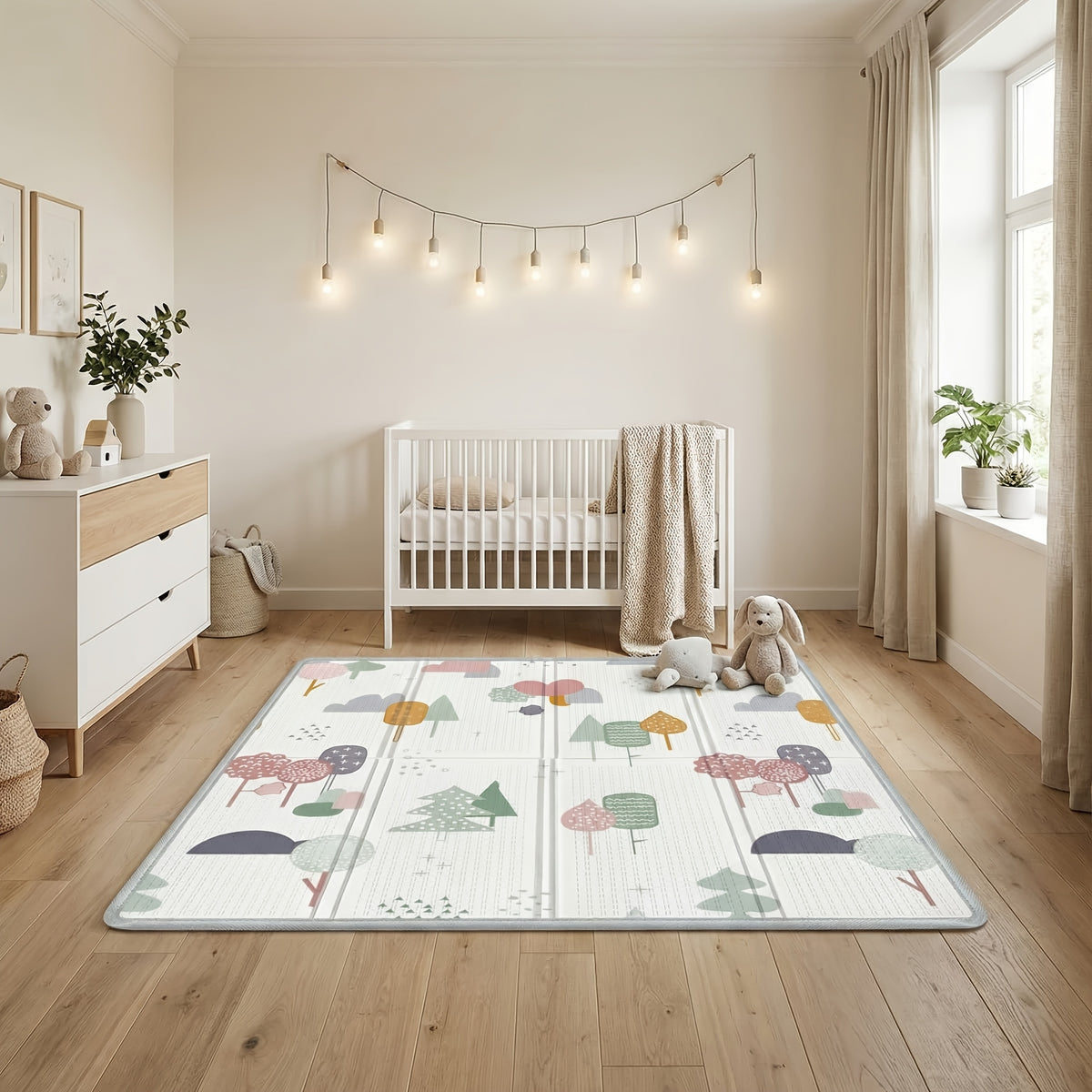 Tapis d'éveil pliable en XPE, 200*180 CM/78.74*70.87 '' pour enfants et salle de jeux – vue détaillée 4