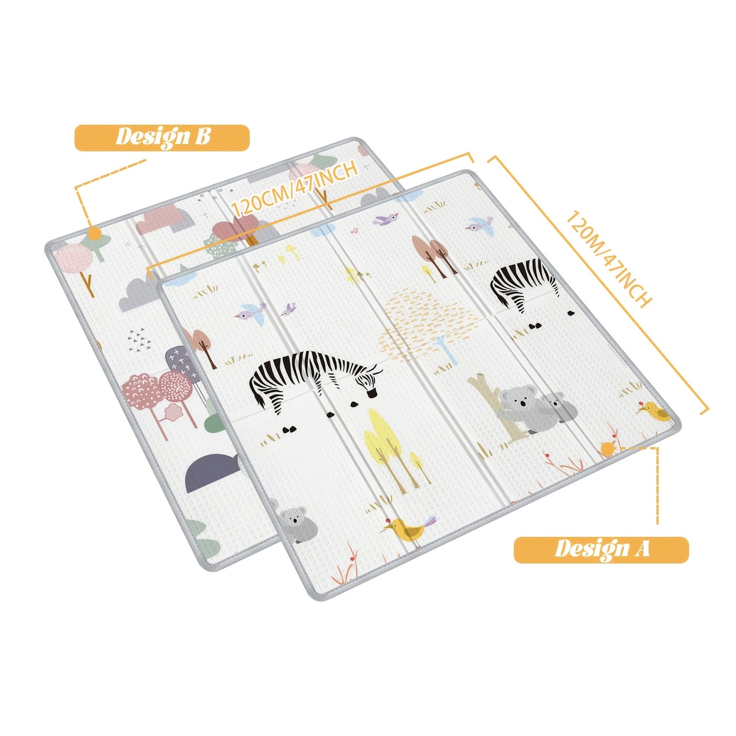 Tapis d'éveil pliable en XPE, 200*180 CM/78.74*70.87 '' pour enfants et salle de jeux – vue détaillée 8