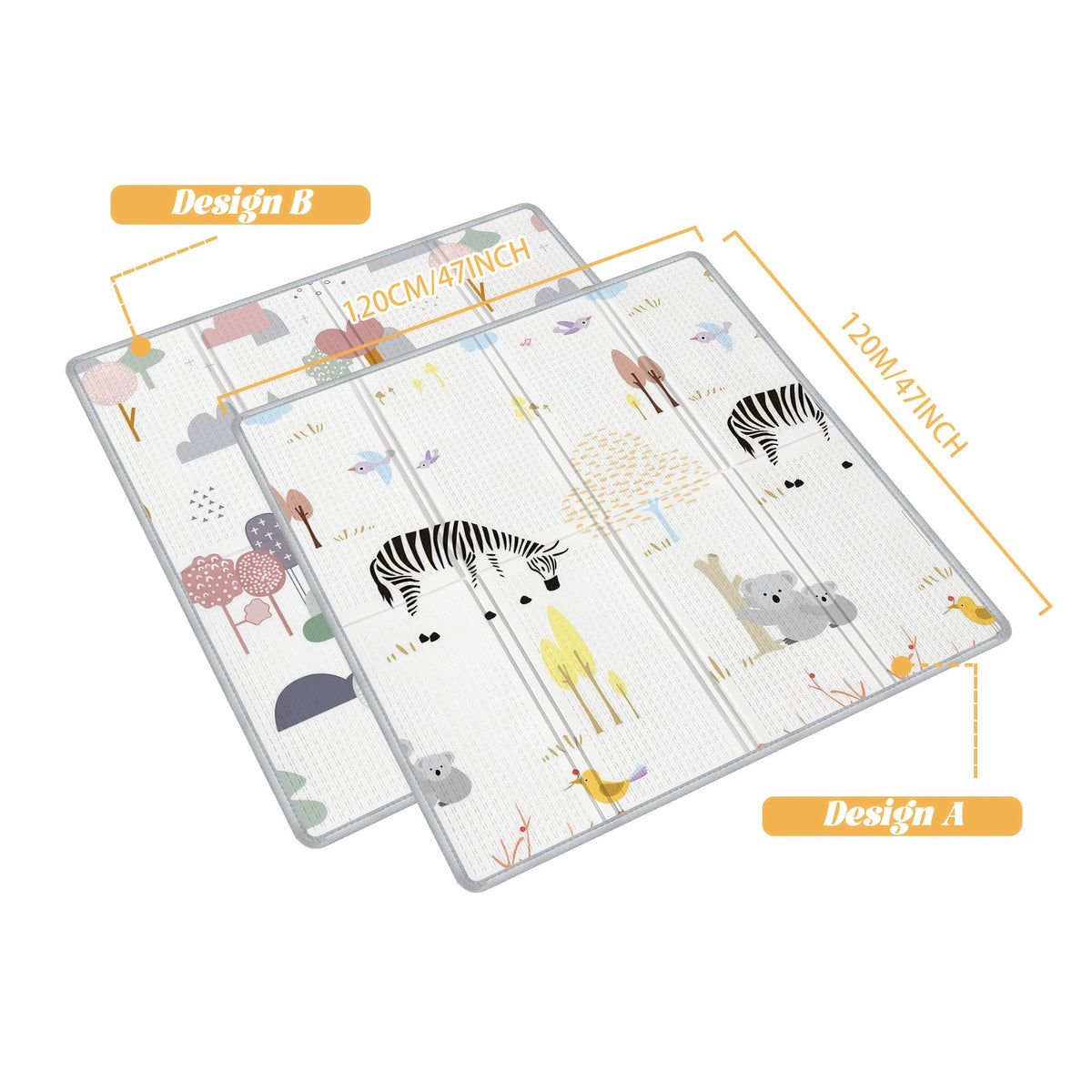 Tapis d'éveil pliable en XPE, 200*180 CM/78.74*70.87 '' pour enfants et salle de jeux – vue détaillée 8