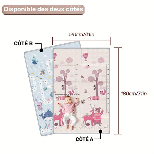 Tapis de jeu double face, pliable pour camping et voyage – vue principale