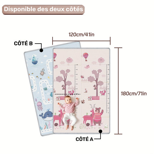 Tapis de jeu double face, pliable pour camping et voyage – vue principale