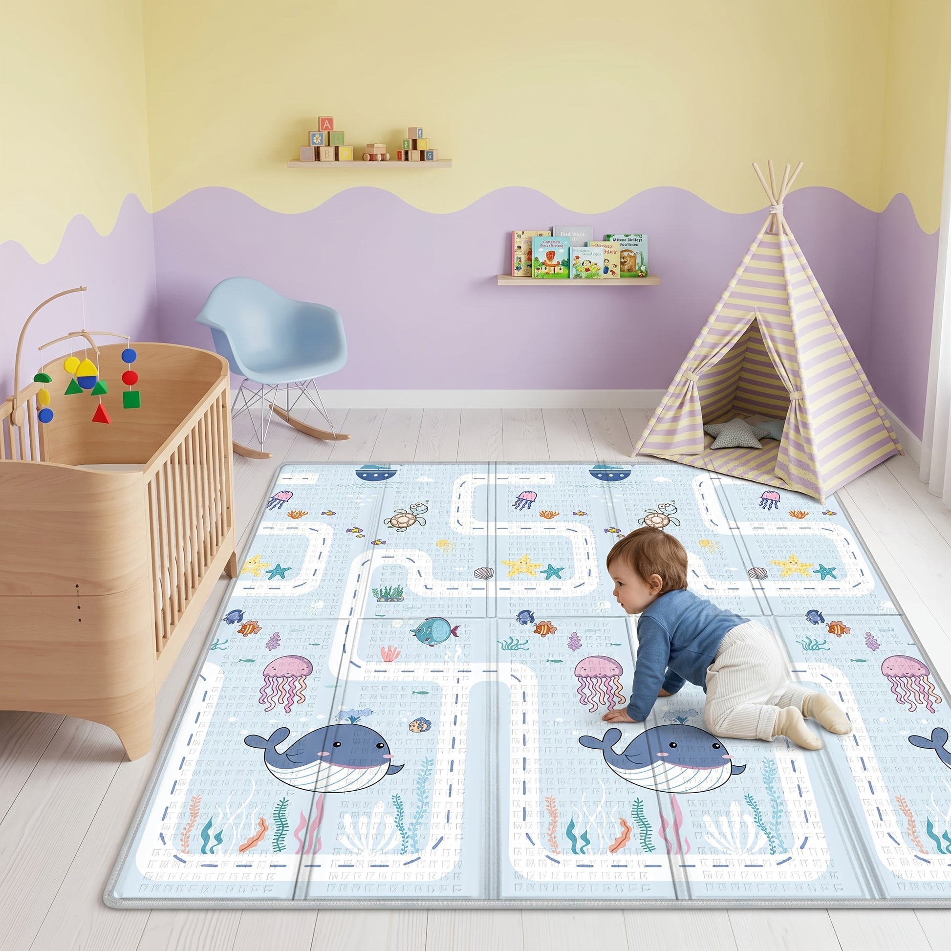Tapis de jeu double face, pliable pour camping et voyage – vue détaillée 3
