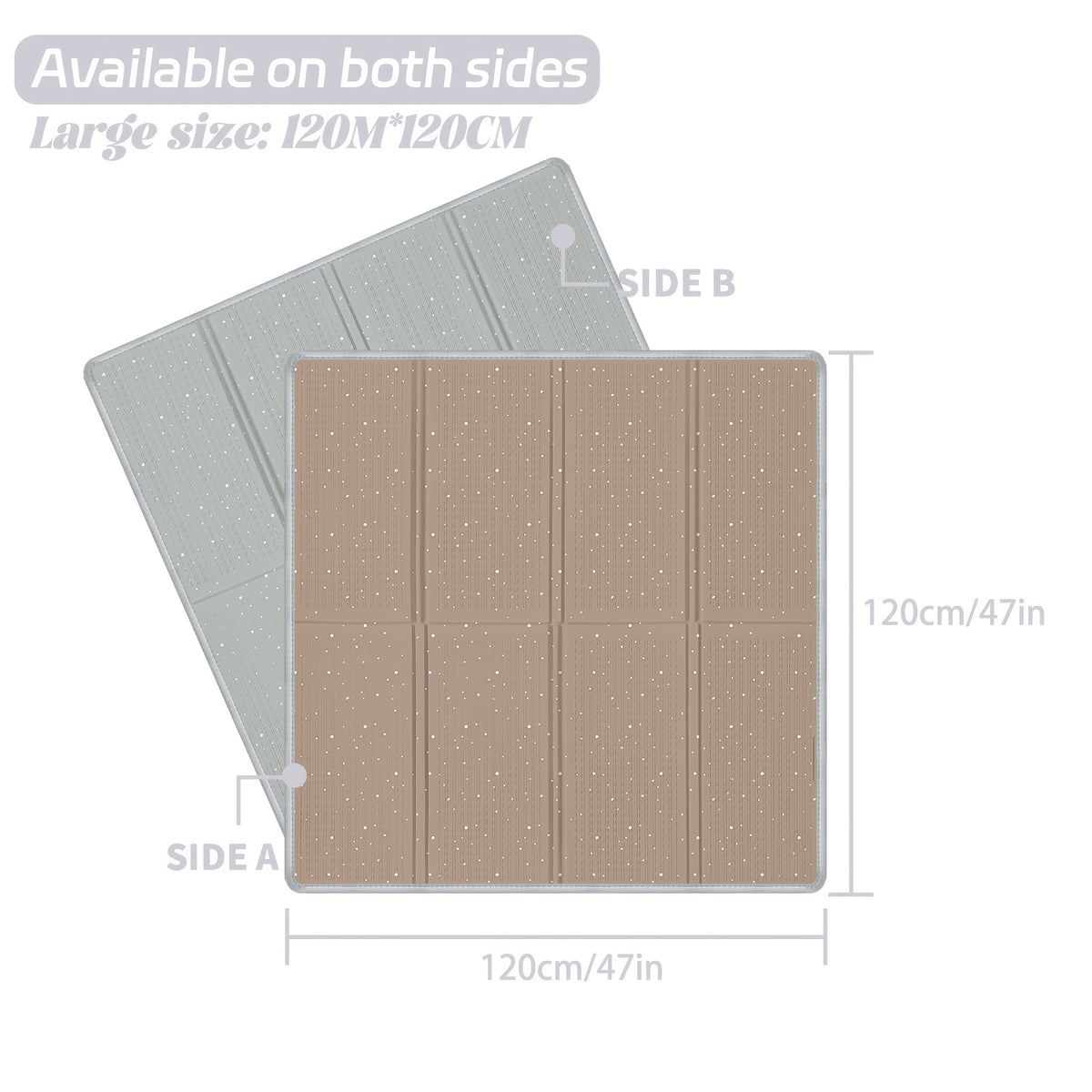 Tapis de jeu pliable, 200*180 CM/78.74*70.87 '' pour bébé en XPE et à l'extérieur – vue détaillée 2