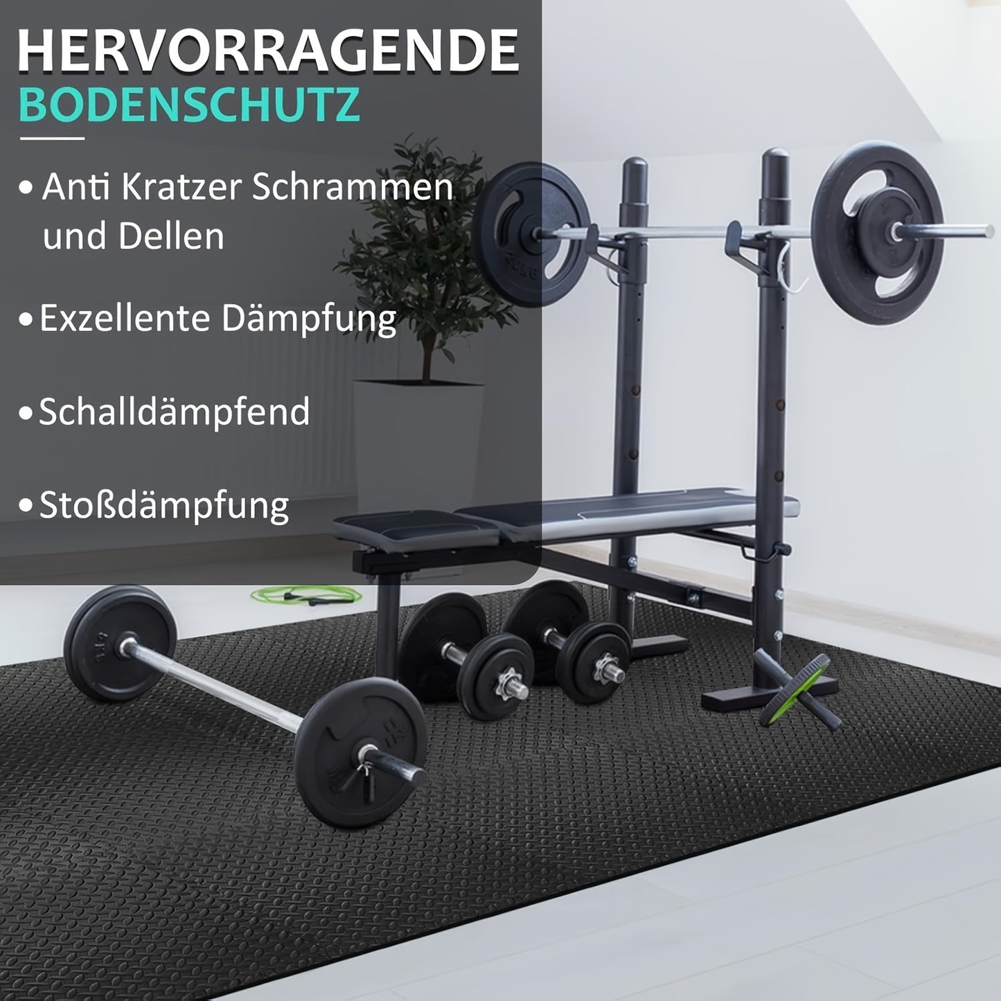 Tapis de sol en mosaïque, 10 mm pour équipement de fitness et salles de sport – vue détaillée 3