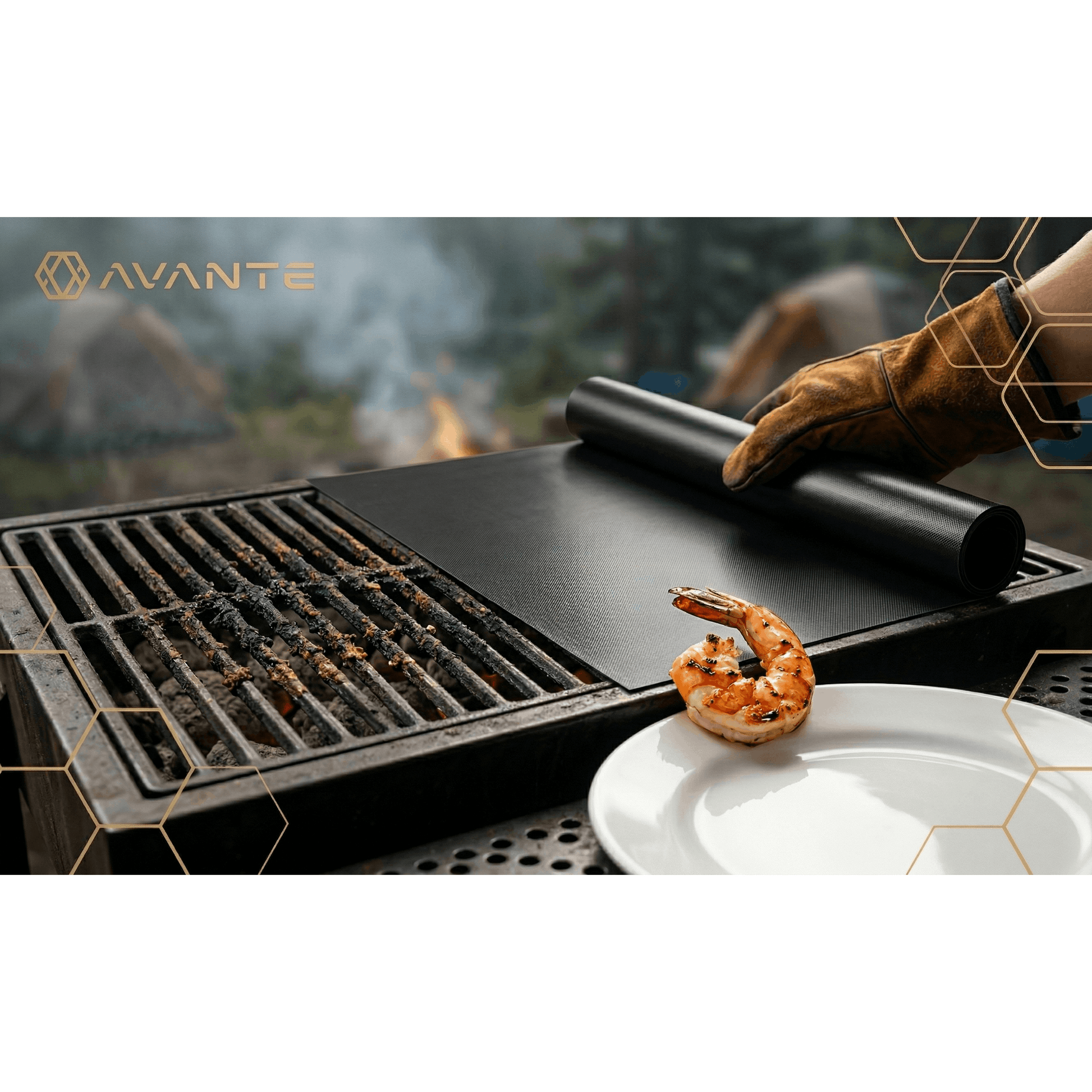 tapis réutilisables en Téflon, noir pour grillades et préparer viande – vue détaillée 3