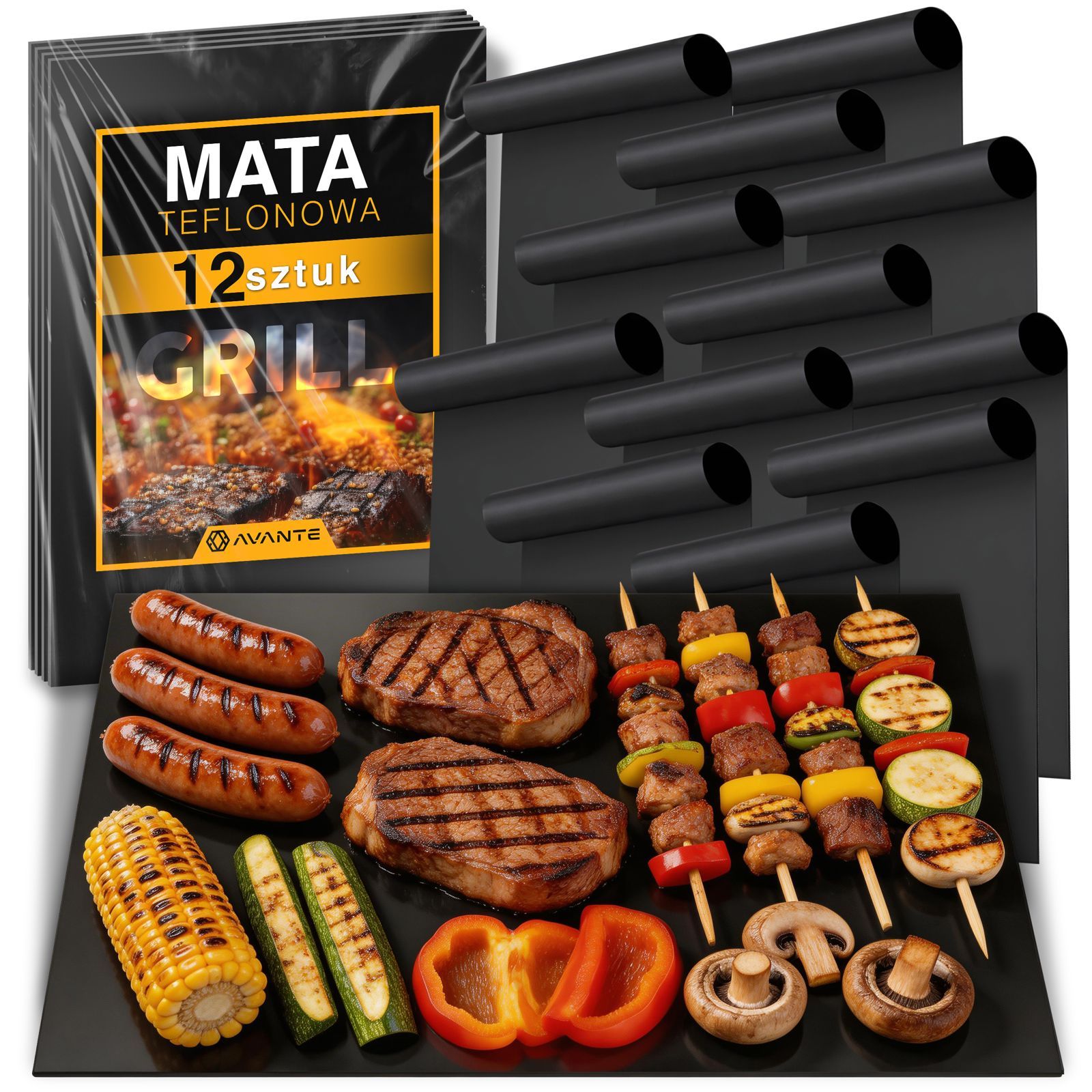 tapis réutilisables en Téflon, noir pour grillades et préparer viande – vue détaillée 6
