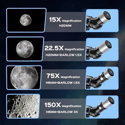 Télescope Haute Puissance 150X, 70 mm pour camping et voyage – vue détaillée 7