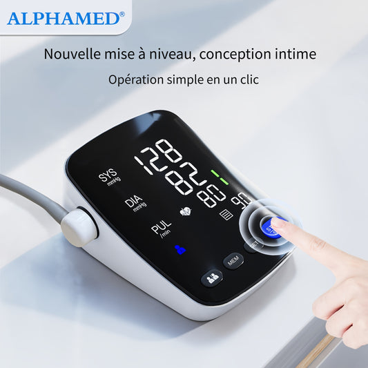 Tensiomètre numérique LED ALPHAMED, rechargeable pour véhicule et déplacements – vue principale