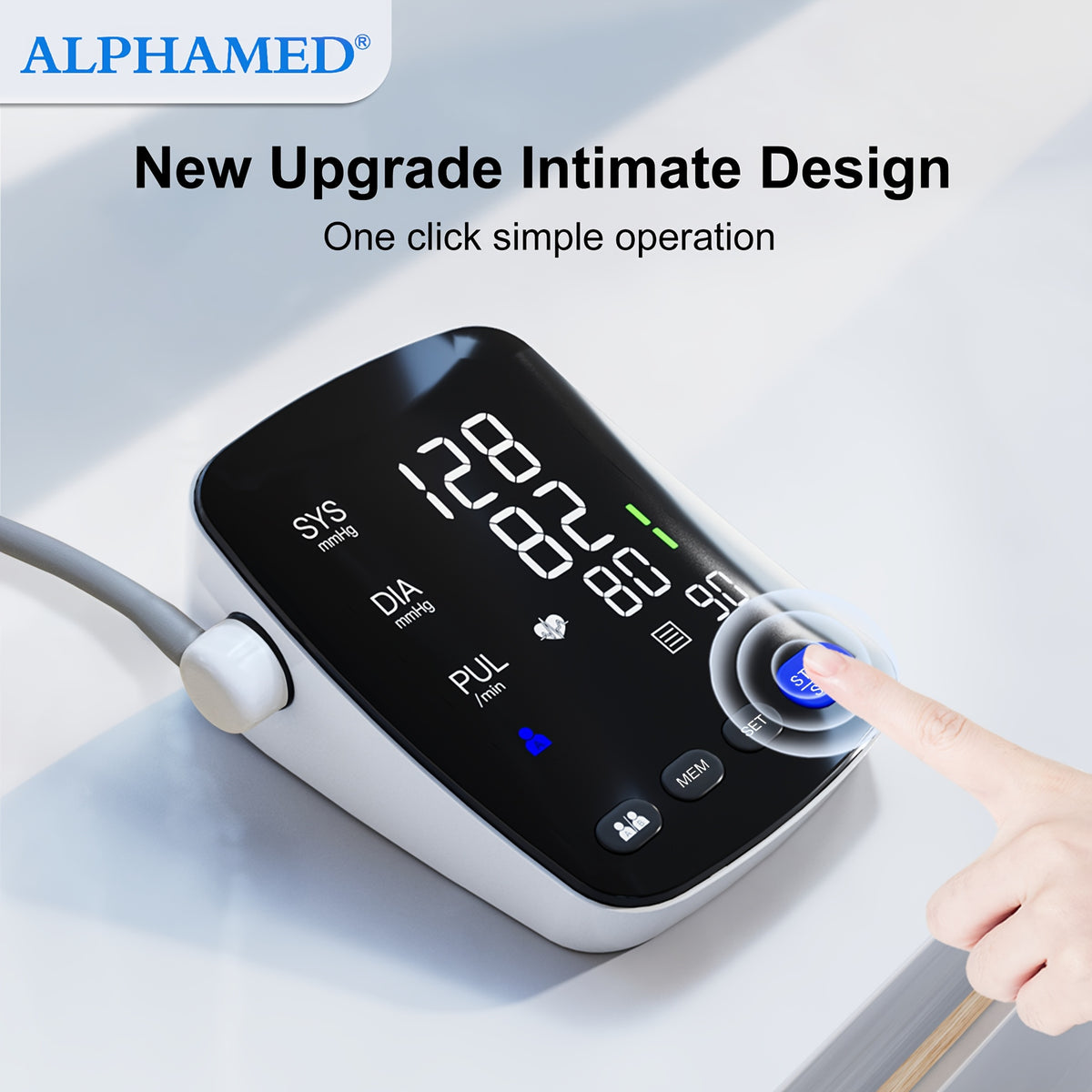 Tensiomètre numérique LED ALPHAMED, rechargeable pour véhicule et déplacements – vue détaillée 14