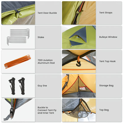 Tente de camping dôme, aluminium pour camping et voyage – vue principale