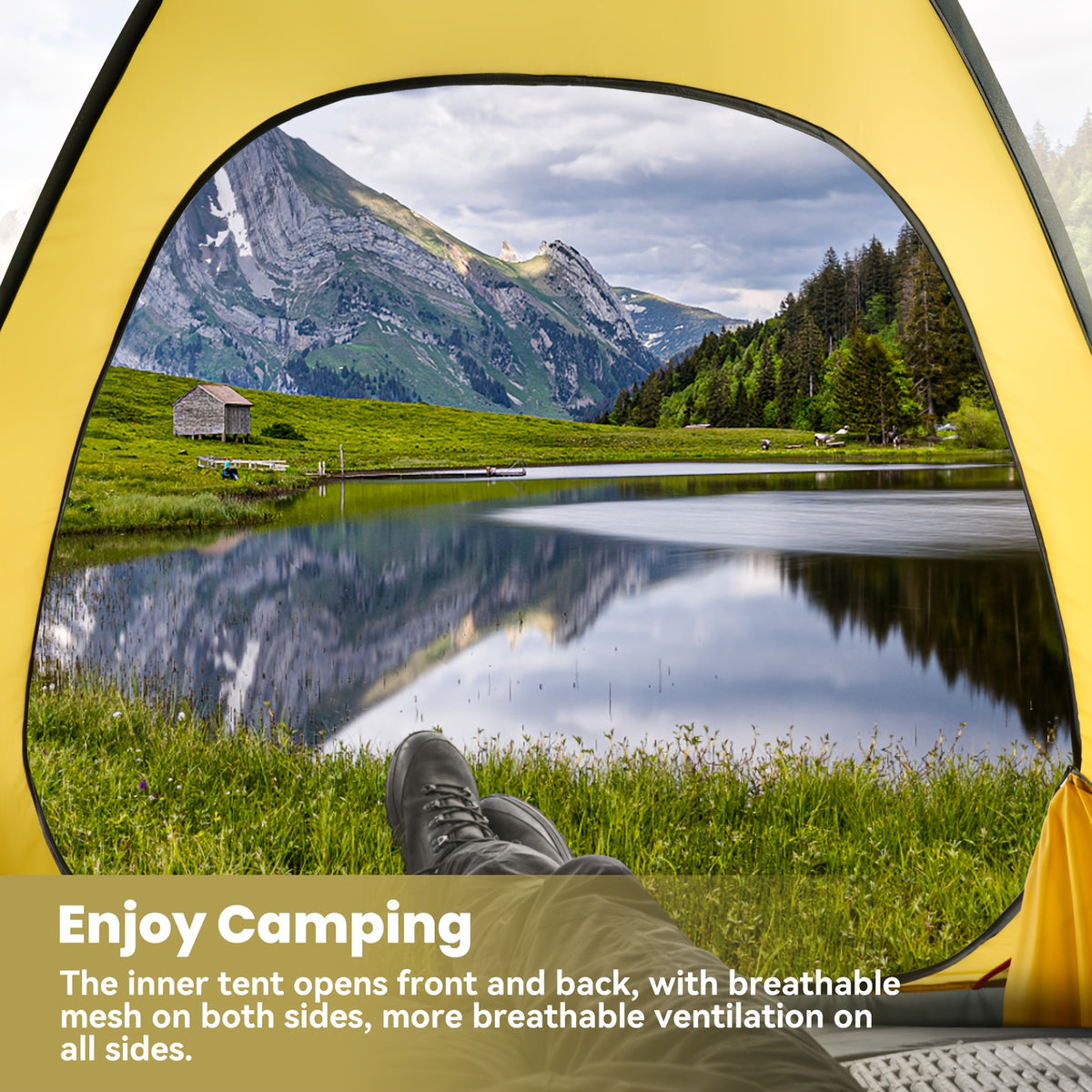 Tente de camping dôme, aluminium pour camping et voyage – vue détaillée 5