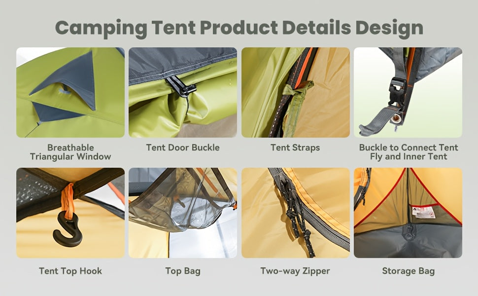 Tente de camping dôme, aluminium pour camping et voyage – vue détaillée 10