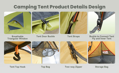 Tente de camping dôme, aluminium pour camping et voyage – vue détaillée 10