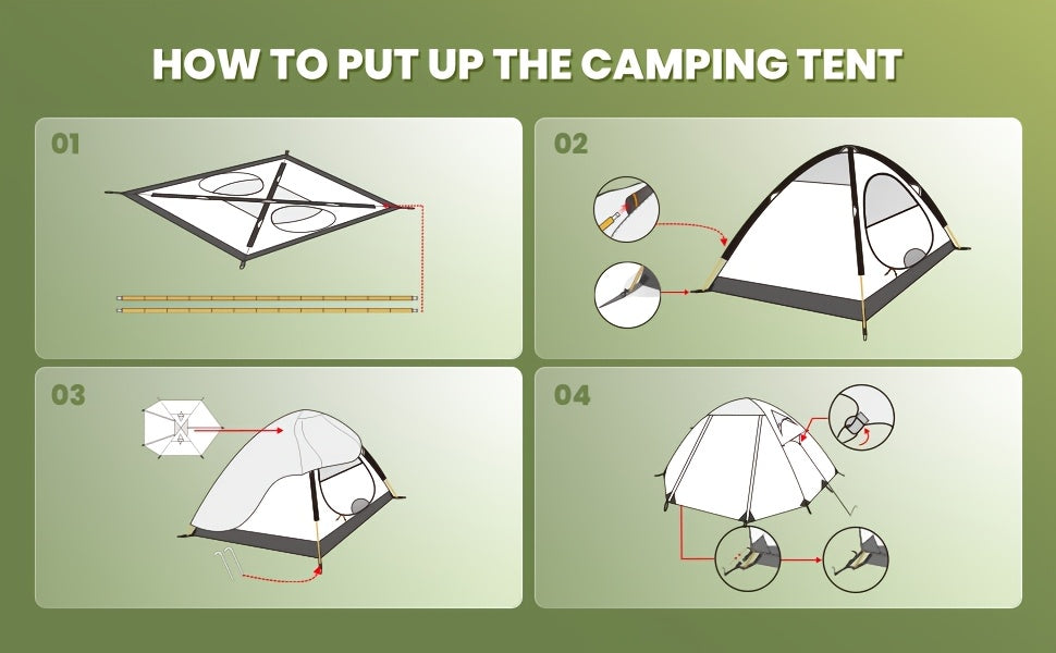 Tente de camping dôme, aluminium pour camping et voyage – vue détaillée 11