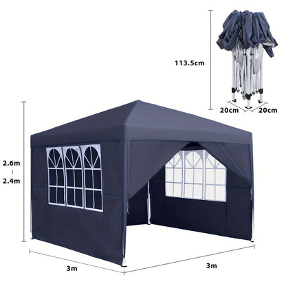 Tentes dépliables, 3x3m pour jardin et terrasse – vue détaillée 2
