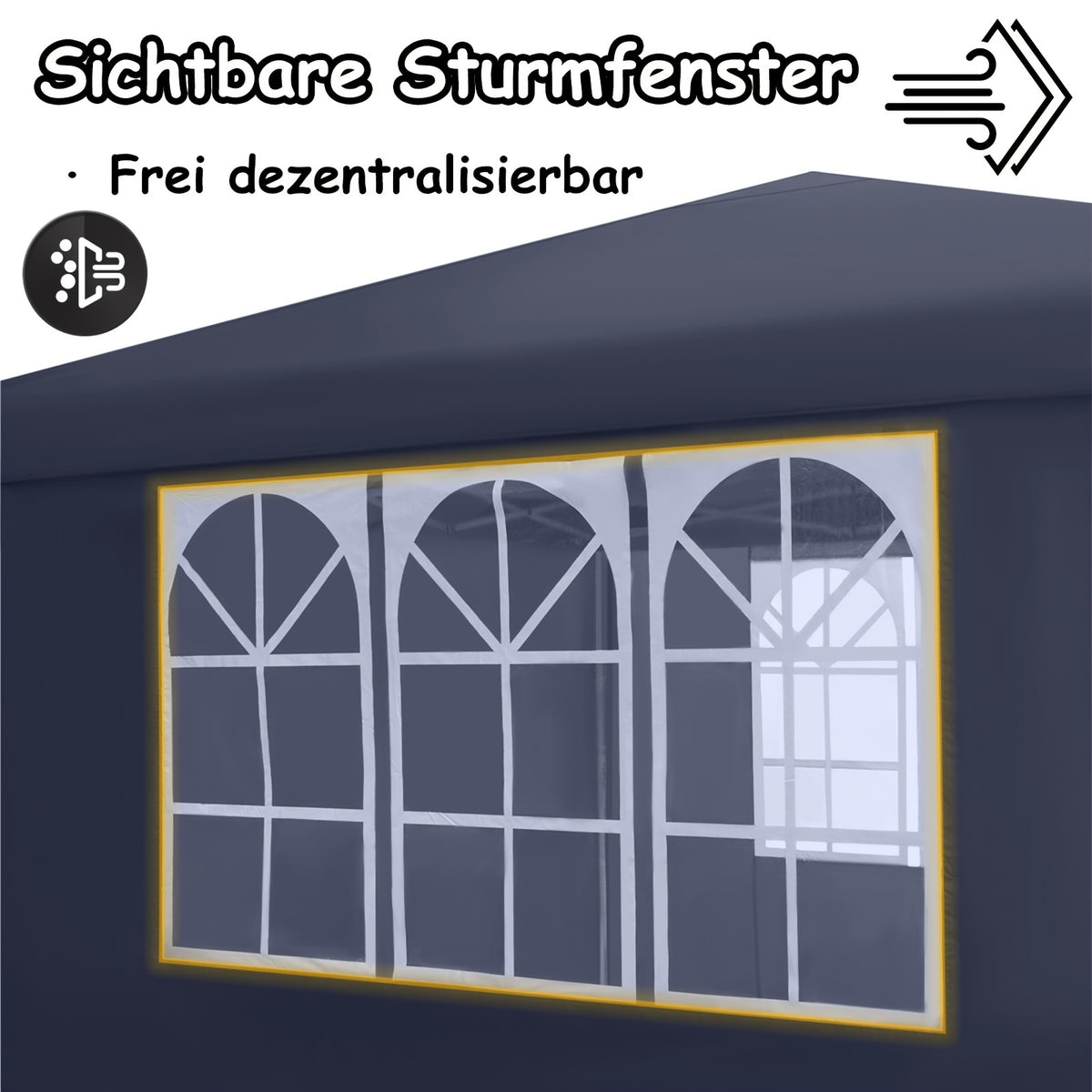 Tentes dépliables, 3x3m pour jardin et terrasse – vue détaillée 6