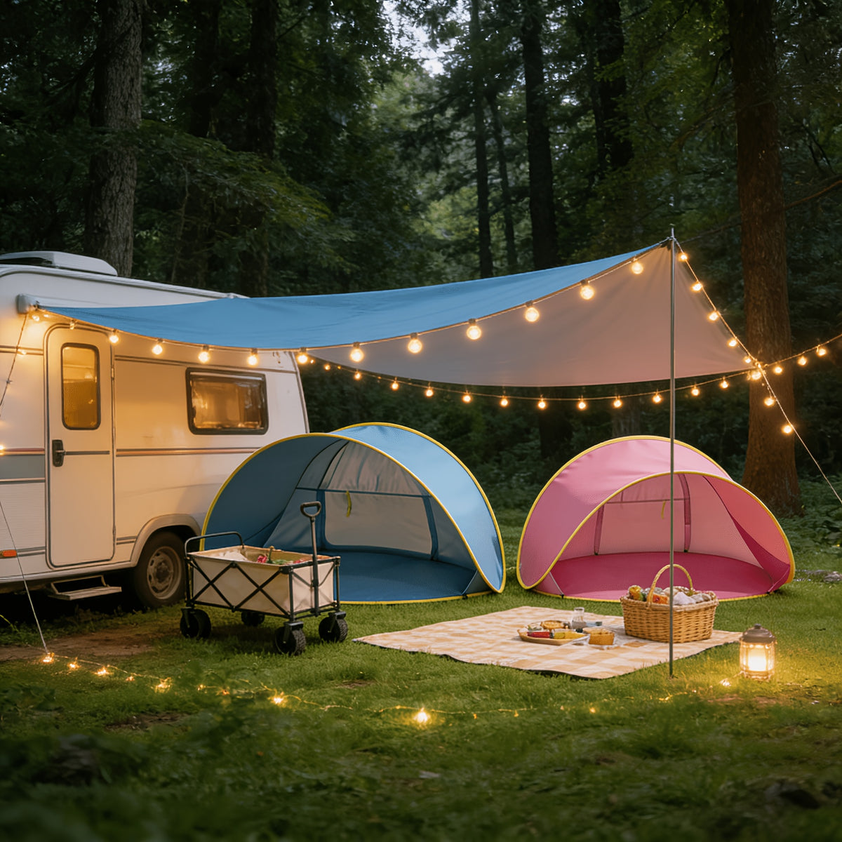 Tentes dépliables, rose pour camping et voyage – vue détaillée 9