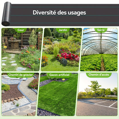 Toile anti-mauvaises herbes, 2*25M pour jardin et terrasse – vue détaillée 2