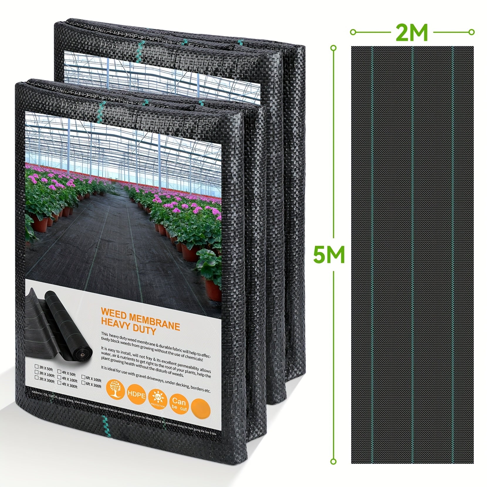 Toile anti-mauvaises herbes, 2*25M pour jardin et terrasse – vue détaillée 4