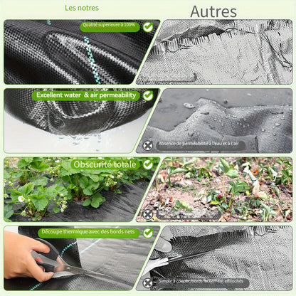 Toile anti-mauvaises herbes, 2*50 M pour aménagement paysager et jardin – vue détaillée 7