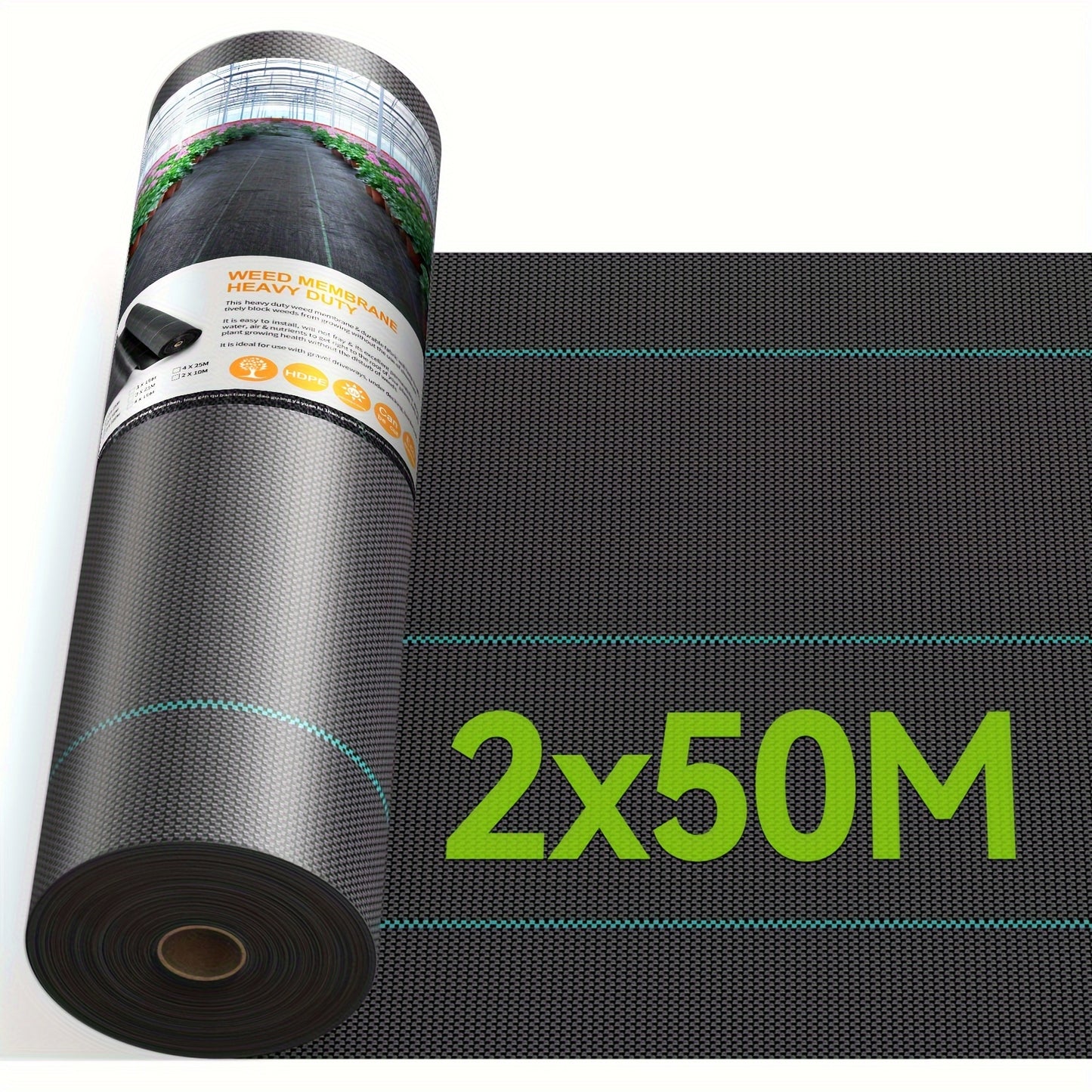 Toile anti-mauvaises herbes, 2*50 M pour aménagement paysager et jardin – vue détaillée 11