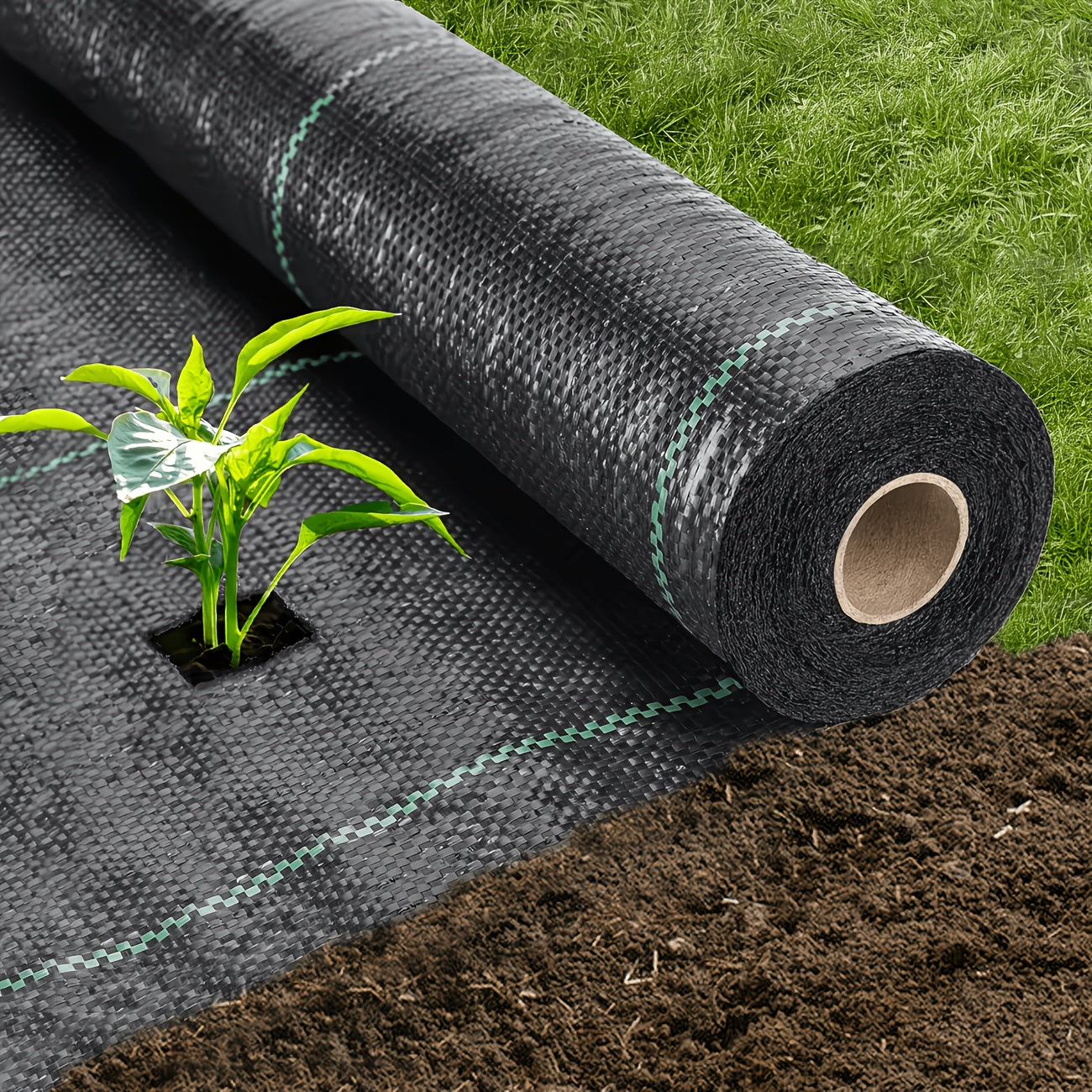 Toile anti-mauvaises herbes, 2X25M pour jardin – vue principale