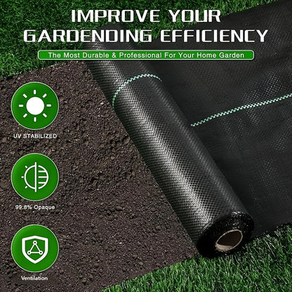 Toile anti-mauvaises herbes, 2X25M pour jardin – vue détaillée 9