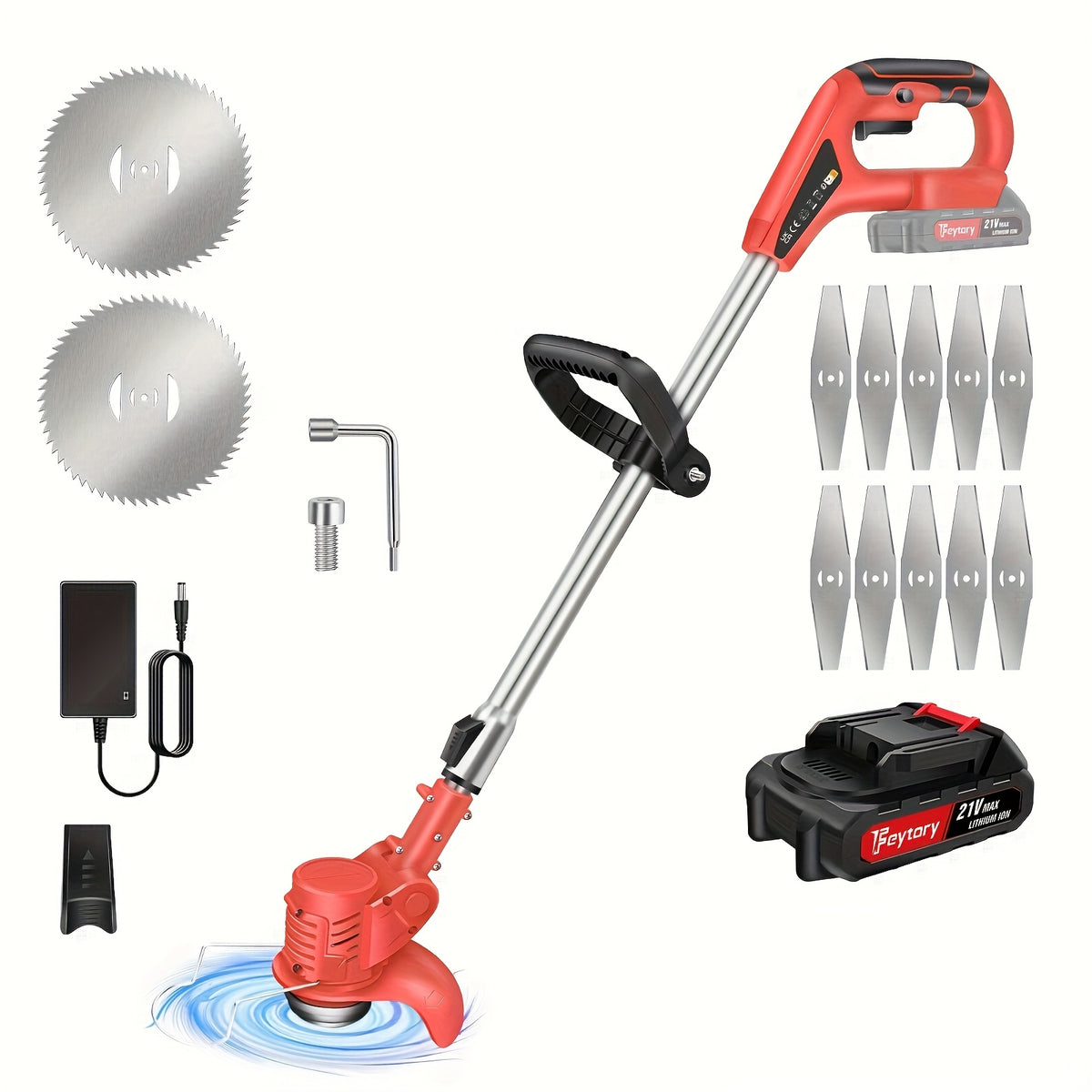 Tondeuses à gazon, Trimmer+1x Batterie-3 Plié pour jardin – vue détaillée 2