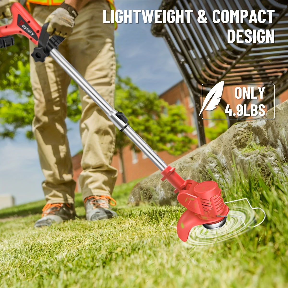 Tondeuses à gazon, Trimmer+1x Batterie-3 Plié pour jardin – vue détaillée 10