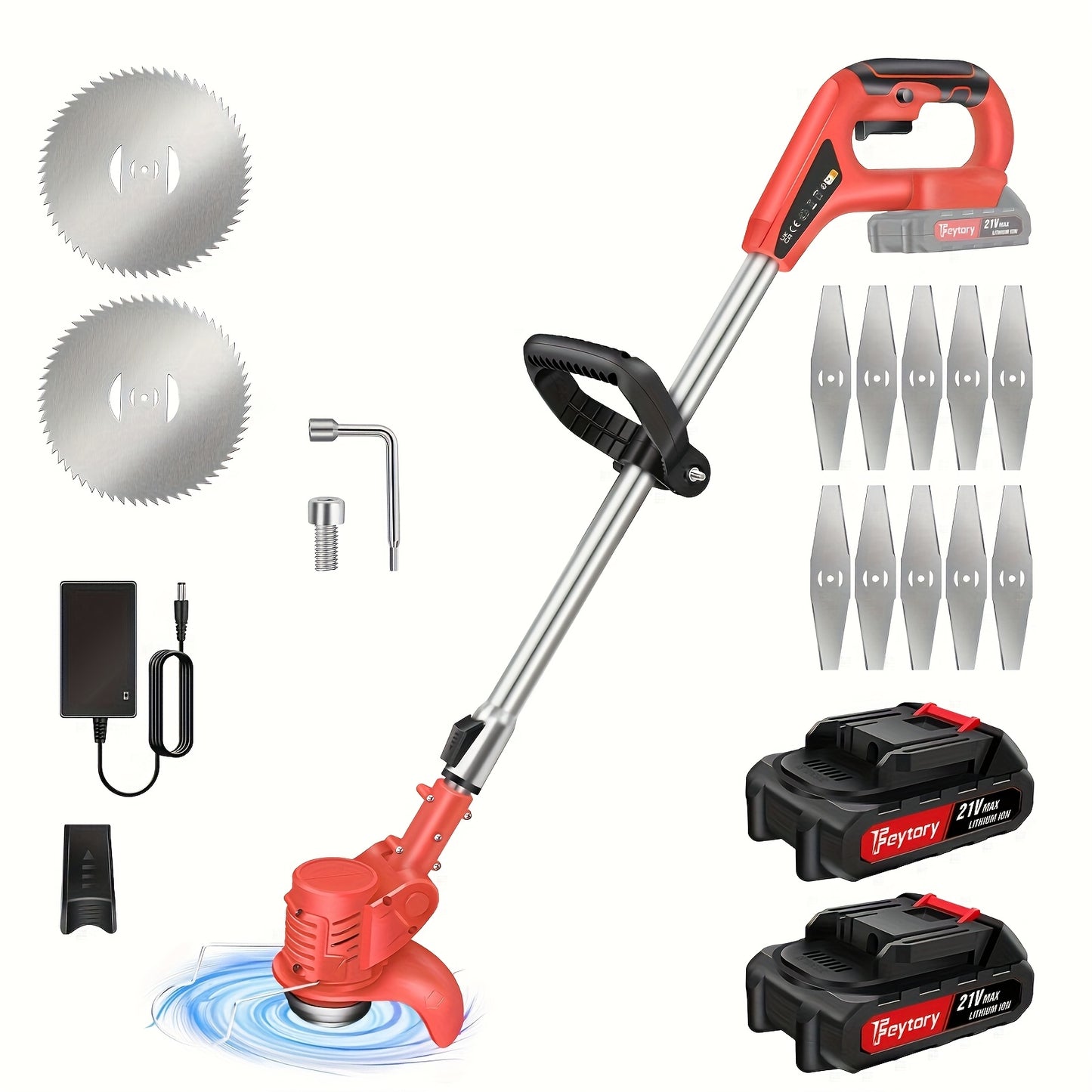 Tondeuses à gazon, Trimmer+1x Batterie-3 Plié pour jardin – vue détaillée 13