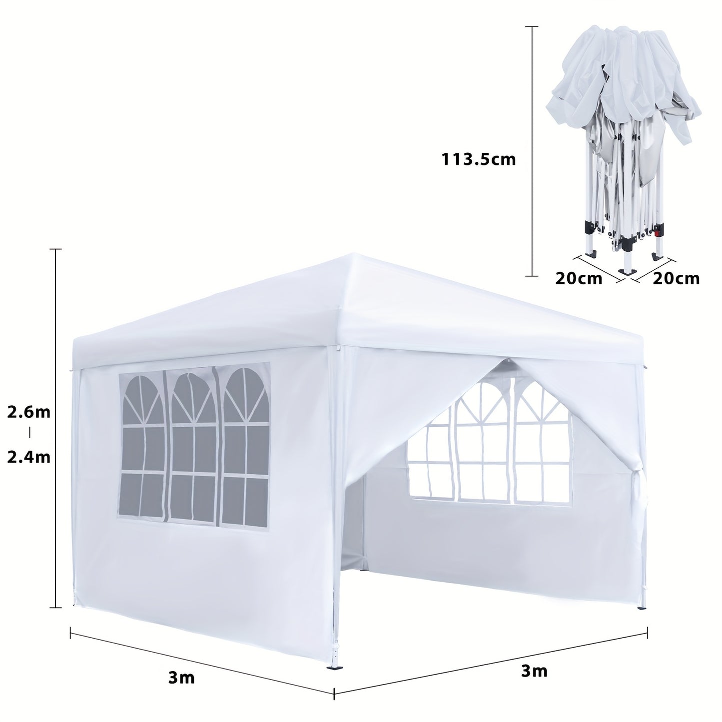 Tonnelle pliante de jardin, pliable pour jardin et terrasse – vue détaillée 14