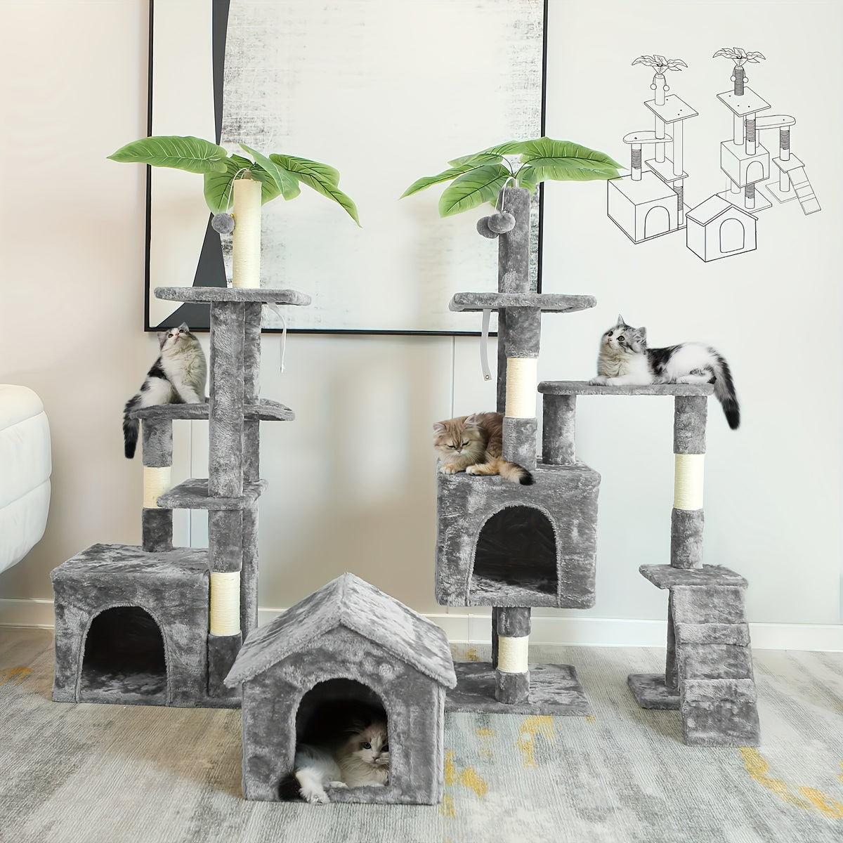 Tour pour chat robuste, amovible pour animaux et maison – vue détaillée 9